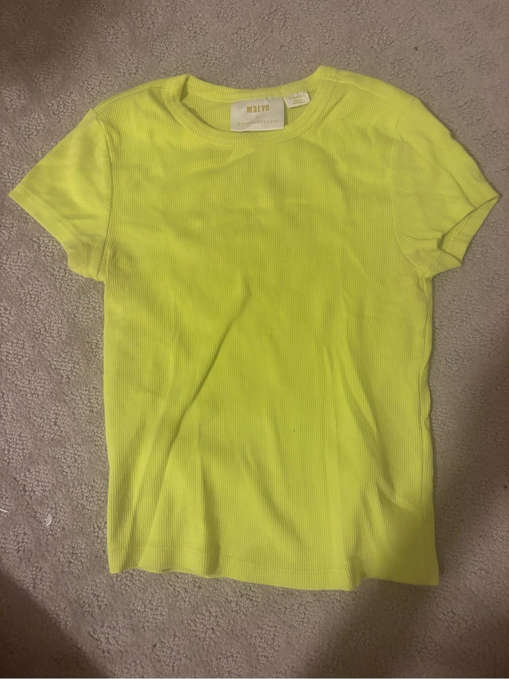Anthropologie Maeve Ribbed Short Sleeve Tee